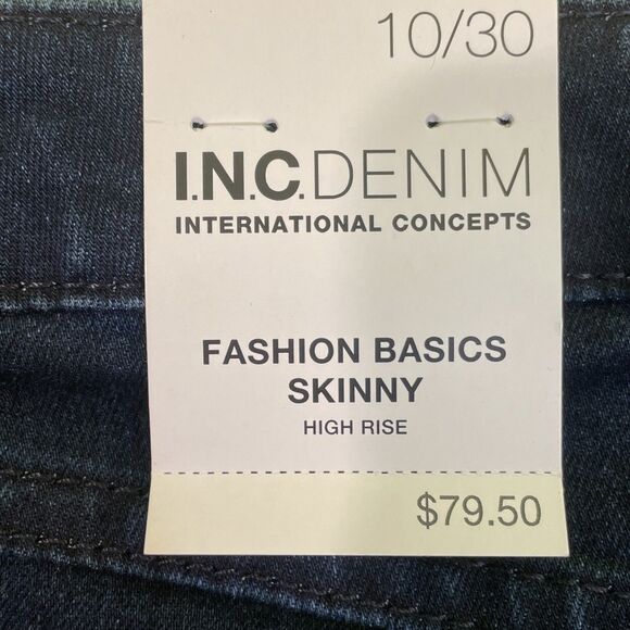 INC Womens 10/30S Jeans Blue Denim Madison Skinny Mid Rise 5-Pocket 27.5" Inseam - Picture 6 of 7